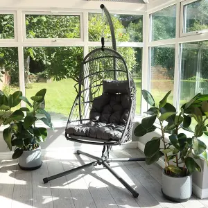 Relaxer Hanging Rattan Pod Chair