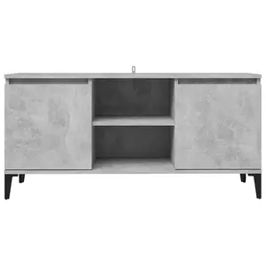 Berkfield TV Cabinet with Metal Legs Concrete Grey 103.5x35x50 cm