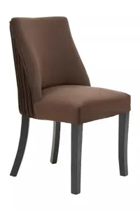 Interiors by Premier Brown Velvet Dining Chair, Occassional Chair for Living Room, Upholstered Velvet Chair with Curved Back