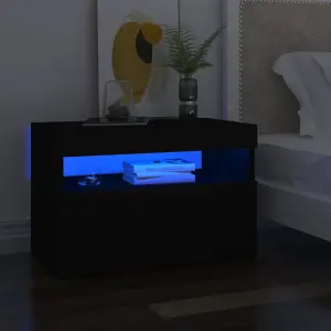 Berkfield TV Cabinets with LED Lights 2 pcs Black 60x35x40 cm