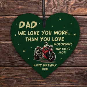 Red Ocean Funny Birthday Gift For Dad Biker Motorbike Sign Love You More Than Motorbikes Dad Gift From Daughter Son