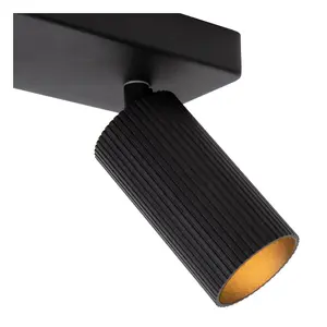 Lucide Clubs Modern Twin Ceiling Spotlight - 2xGU10 - Black