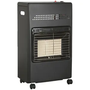 4200W Ceramic Cabinet Gas Heater - 3 Heat Settings - Hose & Regulator -