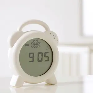 Digital Battery Alarm Tabletop Clock in White