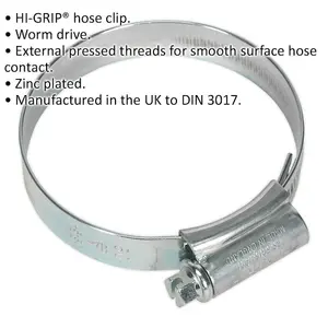 20 PACK Zinc Plated Hose Clip - 45 to 60mm Diameter - External Pressed Threads