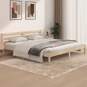 vidaXL Bed Frame Solid Wood Pine 180x200 cm Super King Size