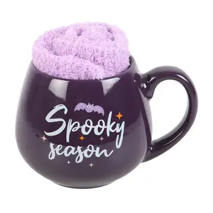 Something Different Spooky Season Mug and Sock Set Purple/Lilac (One Size)