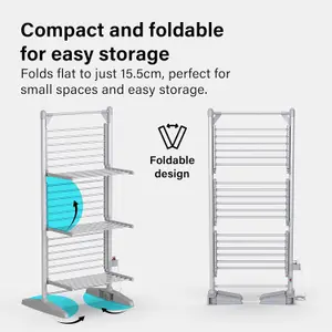 Electric 3-Tier Heated Clothes Dryer Airer Dry Clothing Folding Drying Rack