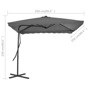 Berkfield Outdoor Parasol with Steel Pole 250x250 cm Anthracite