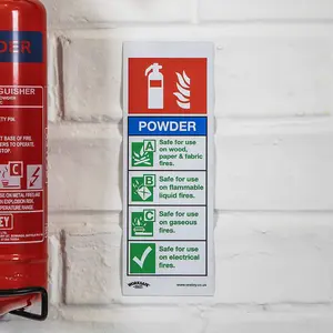 Sealey Safe Conditions Sign Powder Fire Extinguisher Self-Adhesive x10 SS52V10