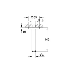 GROHE Rainshower Shower Arm Ceiling 142 mm Chrome