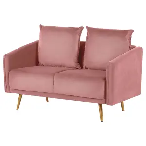 2 Seater Velvet Sofa Pink MAURA