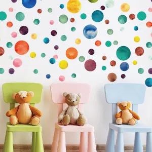 Walplus Colourful Watercolour Dots Home Decor Nursery Decor Big Wall Decor Wall Sticker Kids Sticker PVC Blue