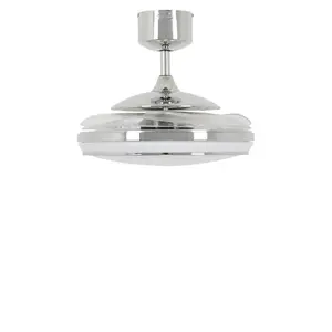 Adilene 122cm Ceiling Fan with LED Lights Chrome