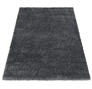 Abaseen 160x230cm Grey Cosy Shaggy Rug, Rectangular Extra Soft Touch 5cm Heavy Thick Pile, Modern Area Rugs Living & Bedroom