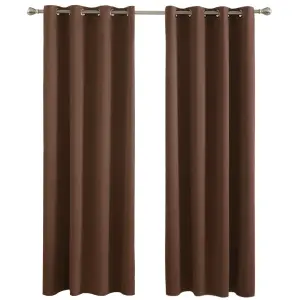 Deconovo Blackout Curtains Thermal Insulated Curtains Energy Saving Eyelet Blackout Curtains W52 x L72 Inch Brown 2 Panels