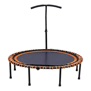 48in Bungee Cords Foldable Round Trampoline with Adjustable T-Handle Bar in Orange