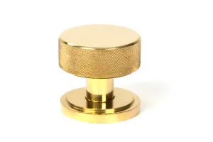 From The Anvil Polished Brass Brompton Mortice/Rim Knob Set Knob (Art Deco)