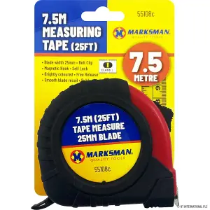 24Ft Measuring Tape Measure Grip Safety Lock Builders Carpenter Tool 7.5M