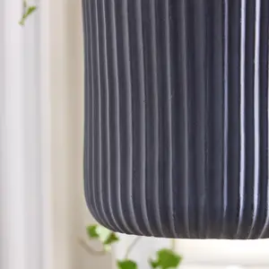 Small Blue Rippled Finish Hanging Pots Planter Indoor Outdoor Garden Houseplant Flower Plant Pot