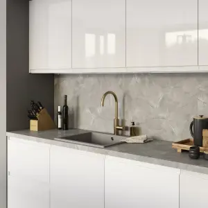 GoodHome Kala Grey Pietra Laminate Splashback, (H)600mm (W)3000mm (T)8mm