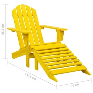 Berkfield Garden Adirondack Chair with Ottoman Solid Fir Wood Yellow