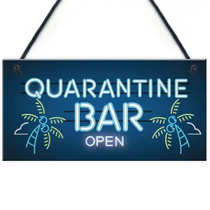 Red Ocean Novelty Quarantine Bar Sign Funny Home Bar Signs Man Cave Gift Decor Plaques