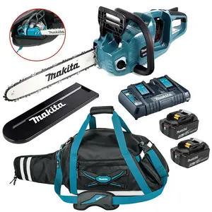 Makita DUC353Z Twin 18v / 36v LXT Cordless 35cm Chainsaw 2 x 6ah + Carry Bag