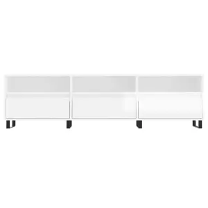 Berkfield TV Cabinet High Gloss White 150x30x44.5 cm Engineered Wood