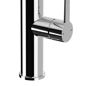 GoodHome Zatar Black Chrome effect Kitchen Spring neck Tap