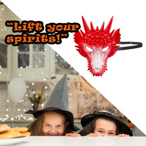 Halloween Dragon Mask Halloween Party, Trick or Treat 31.6cm Red