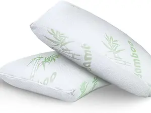 Memory Foam Bamboo Pillow Premium Firm Neck Support and Anti-Allergy Foam Orthopaedic Hypoallergenic Shredded Bed Pillow