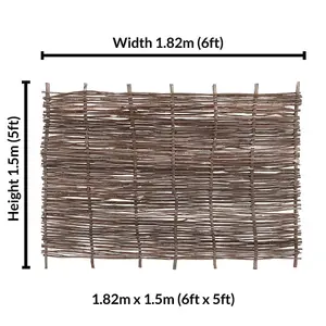 Hazel Hurdle Fence Panel Premium Weave 6ft x 5ft