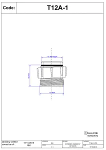 McAlpine T12A-1 1.5" BSP x 1" length BSP Female x BSP Male Coupling