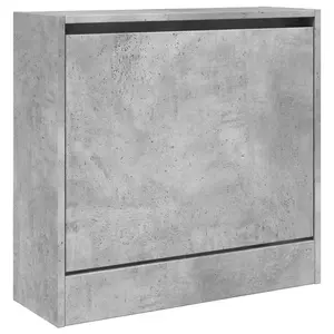 Shoe Cabinet Concrete Grey 60x21x57 cm Engineered Wood