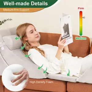 Costway 6PCS Bed Wedge Pillow Set Orthopedic Adjustable Foam Pillow for Pain Relief