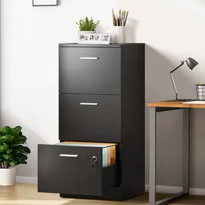 40.2cm Wide 3 -Drawer File Cabinet Black