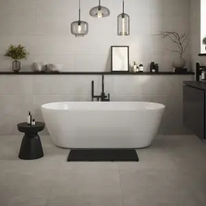 Johnson Tiles Marlow Grey Matt Cement tile effect Textured Ceramic Indoor Wall Tile Sample