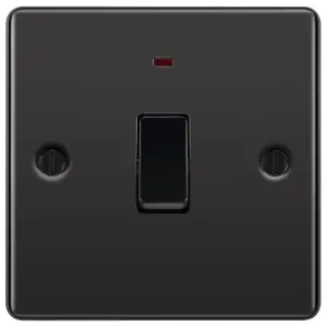 GoodHome 20A Rocker Raised rounded Control switch with LED indicator Black