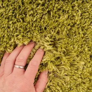 Lime Green Thick Soft Shaggy Runner Rug 60x240cm