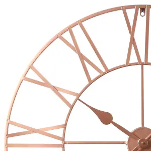 EOS - Skeleton Wall Clock with Roman Numerals - 80x80cm - (Copper)