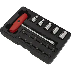 18 Piece Socket & JIS Bit Set - Compact Motorcycle Bit Set - Storage Case