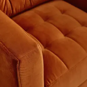 Furniturebox UK Jolene Burnt Orange Velvet Armchair