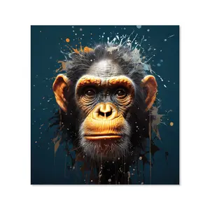 Splashart Realistic Monkey Face Premium Glass Kitchen Splashback W700mm x H650mm