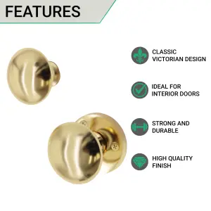 EAI - Rim Knob Set Victorian - Polished Brass