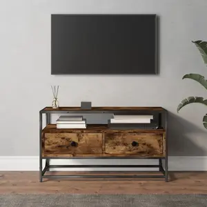 Berkfield TV Cabinet Smoked Oak 80x35x45 cm Engineered Wood