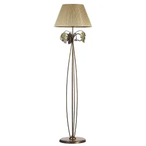 Luminosa Quercia Floor Lamp With Tapered Shade, Bronze Green