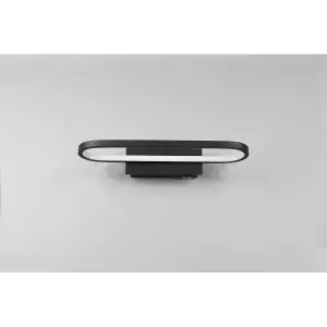 Luminosa Gianni Modern 40cm Bathroom Wall Lamp Black Matt 3000K IP44 - UK Stock