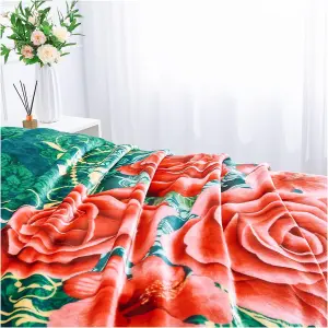 GC GAVENO CAVAILIA Flower Weighted Blanket Insomnia Stress Fleece Bed Blanket 4Kg Floral Heavy Blanket For Adult (200 X 240 Cm)