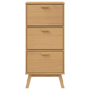 Berkfield Shoe Cabinet OLDEN Brown 55x35x120cm Solid Wood Pine